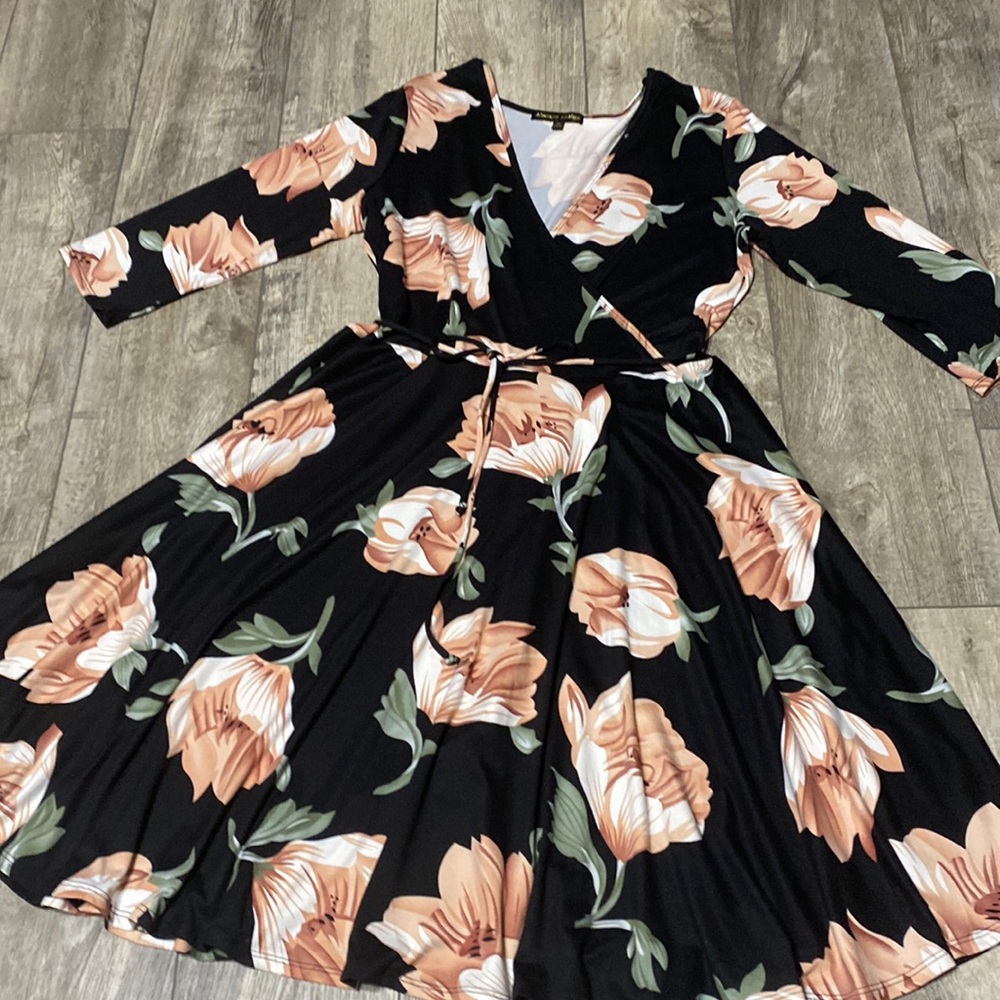 floral v neck skater dress size 2x